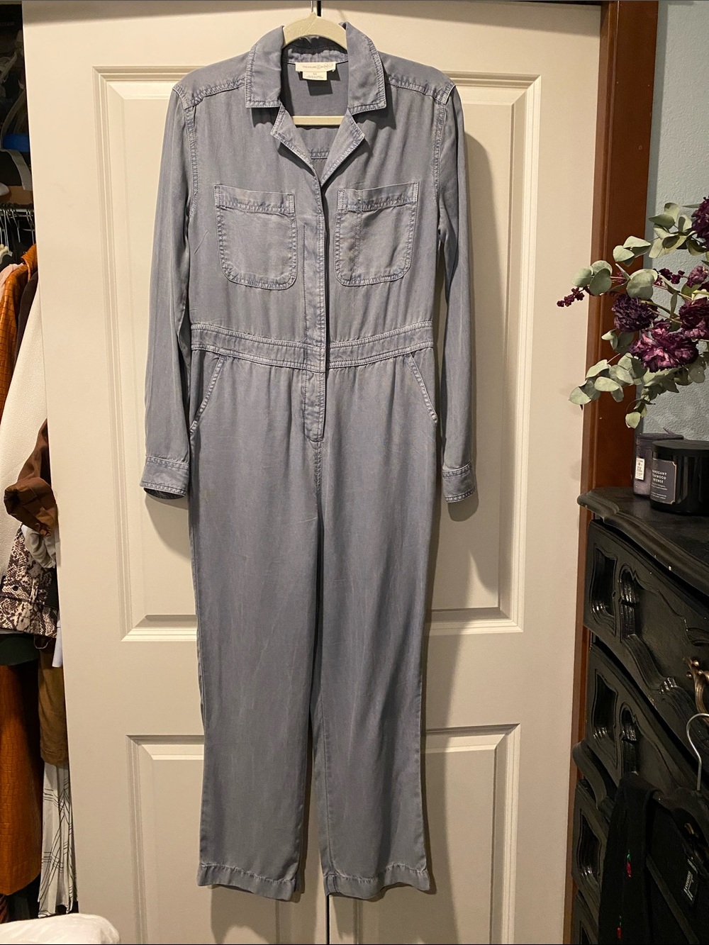 Treasure & Bond Utility Boiler Suit. Washed Denim Jumpsuit. Blue/Grey. Size XS. - Picture 3 of 11